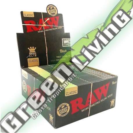 PAPEL RAW BLACK KING SIZE (50 LIBRITOS) PAPEL DE FUMAR RAW