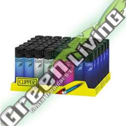 MECHERO CLIPPER LLAMA AZUL METALLIC GRADIENT (DISPLAY 48 UDS)