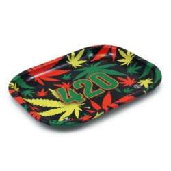 BANDEJA METALICA DE LIAR 18X14 CM - RASTA 420 * BANDEJAS FUMADOR